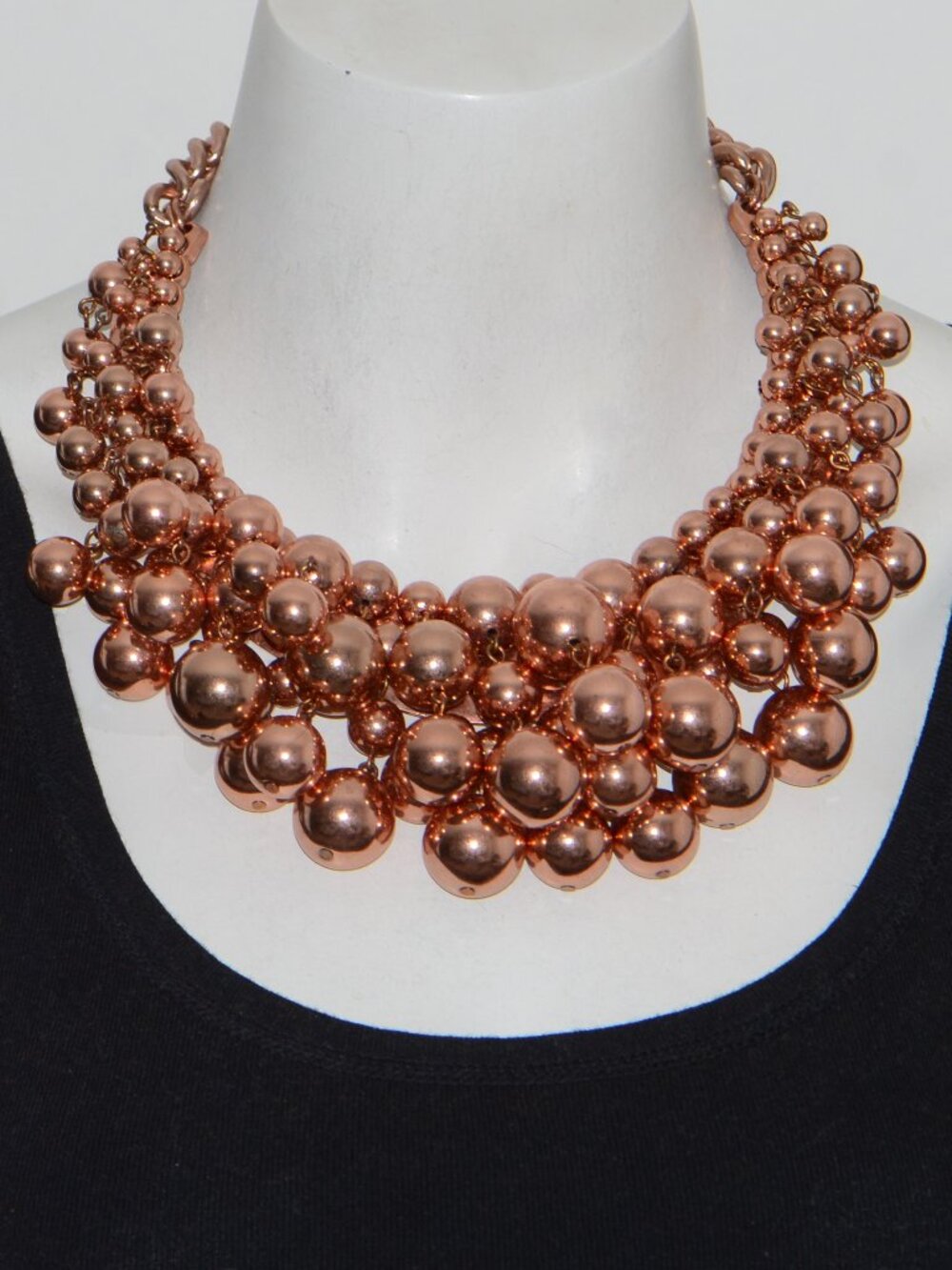 Oscar de la Renta Rose Gold-tone Bold Beaded Collar Necklace